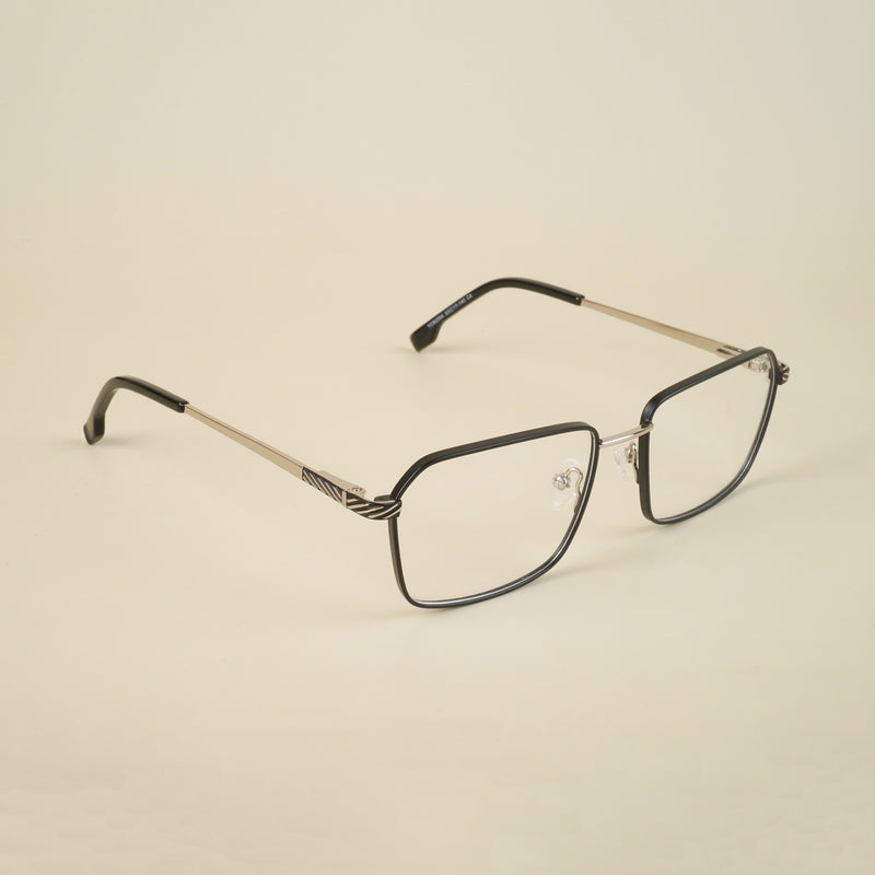Voyage Black Rectangle Eyeglasses for Men & Women (YC82054MG4635-C1)