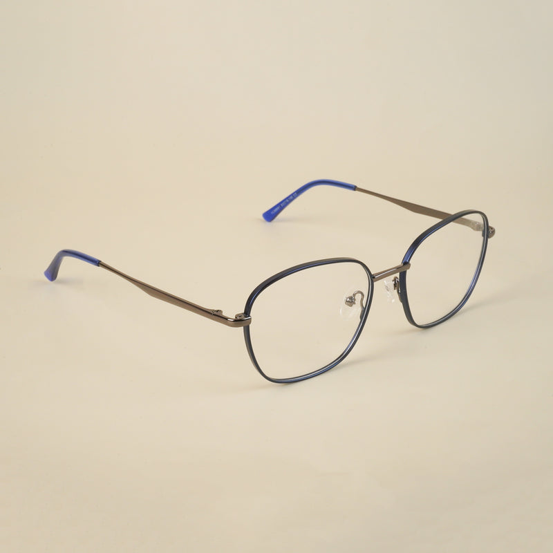 Voyage Blue Square Eyeglasses for Men & Women (YC82051MG4634-C2)