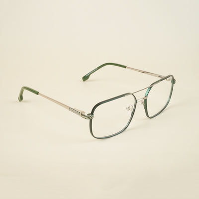 Voyage Green & Silver Wayfarer Eyeglasses for Men & Women (YC82055MG4642-C3)