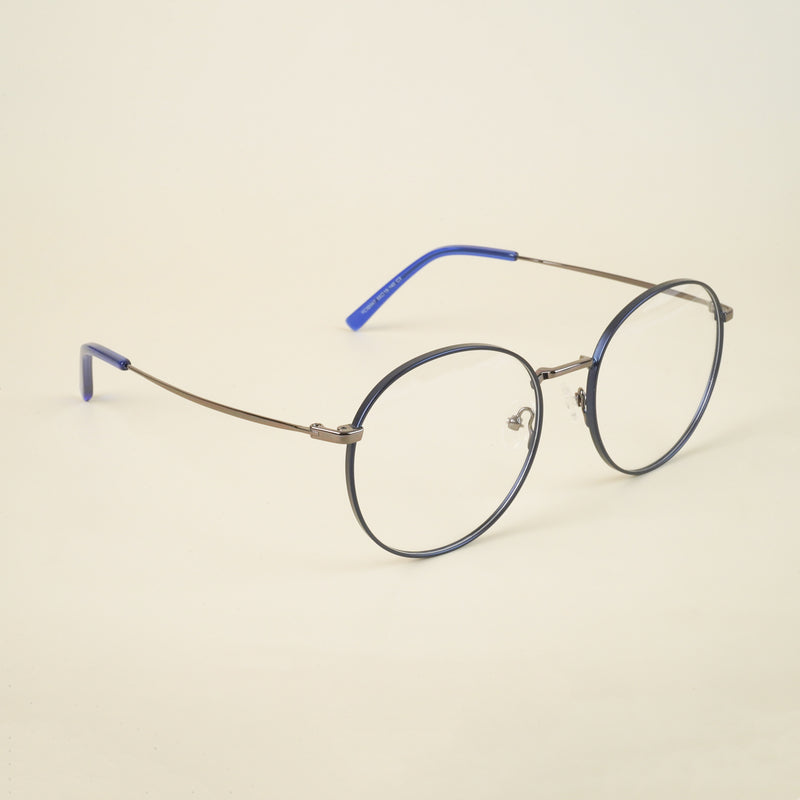 Voyage Blue Round Eyeglasses for Men & Women (YC82047MG4622-C2)