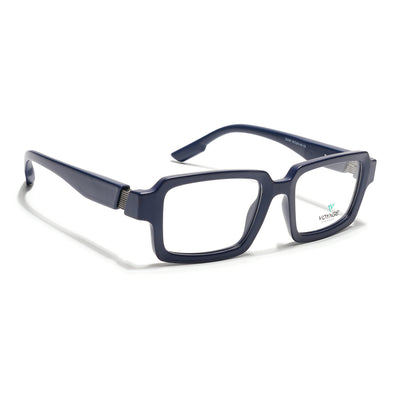 Voyage Blue Rectangle Eyeglasses for Men & Women (52200FMG7680)