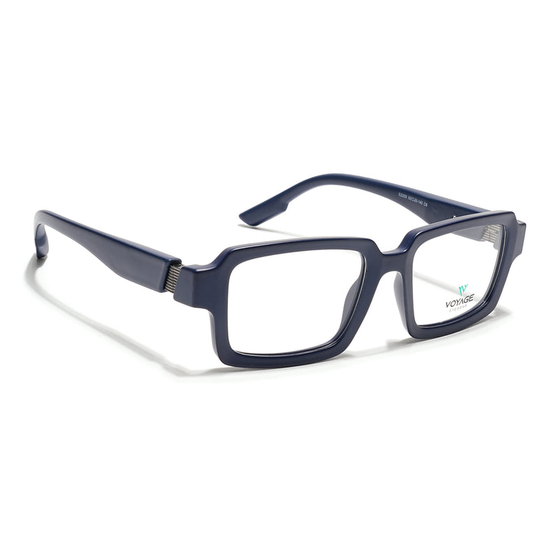 Voyage Blue Rectangle Eyeglasses for Men & Women (52200FMG7680)