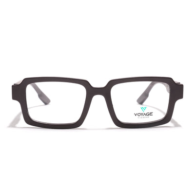 Voyage Brown Rectangle Eyeglasses for Men & Women (52200FMG7681)