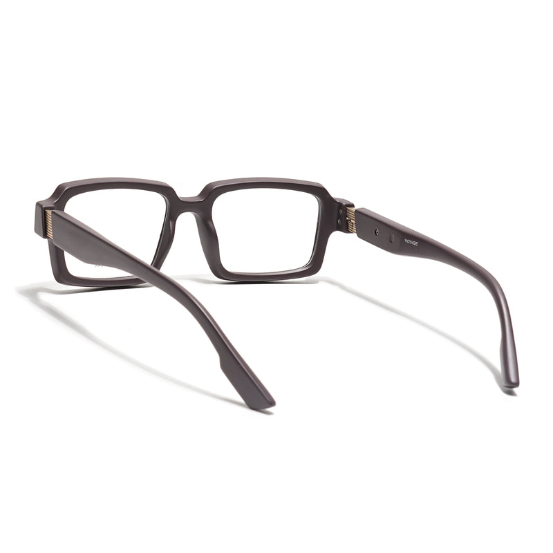 Voyage Brown Rectangle Eyeglasses for Men & Women (52200FMG7681)