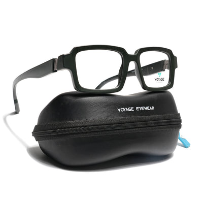 Voyage Green Rectangle Eyeglasses for Men & Women (52200FMG7682)