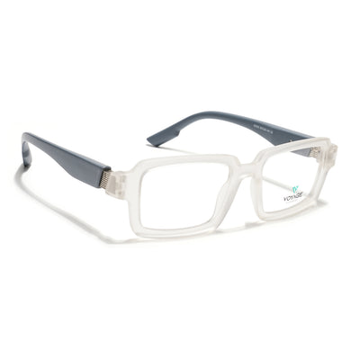 Voyage Matt Transparent Rectangle Eyeglasses for Men & Women (52200FMG7683)