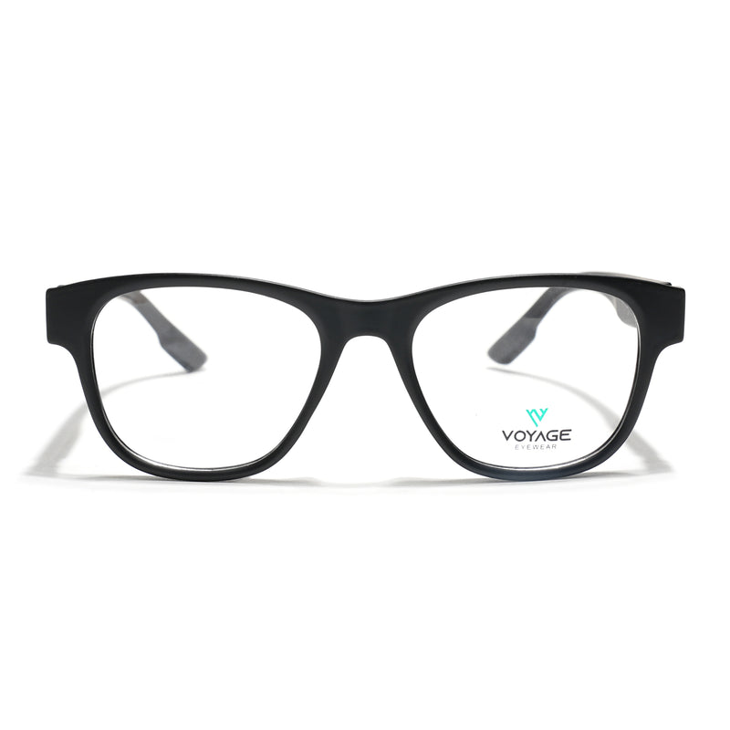 Voyage Black Wayfarer Eyeglasses for Men & Women (52201FMG7684)