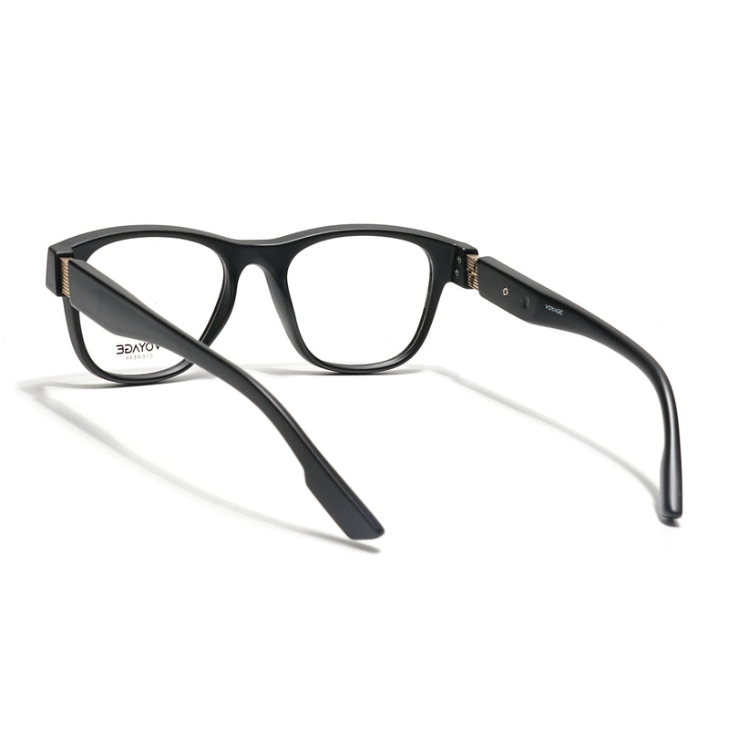 Voyage Black Wayfarer Eyeglasses for Men & Women (52201FMG7684)