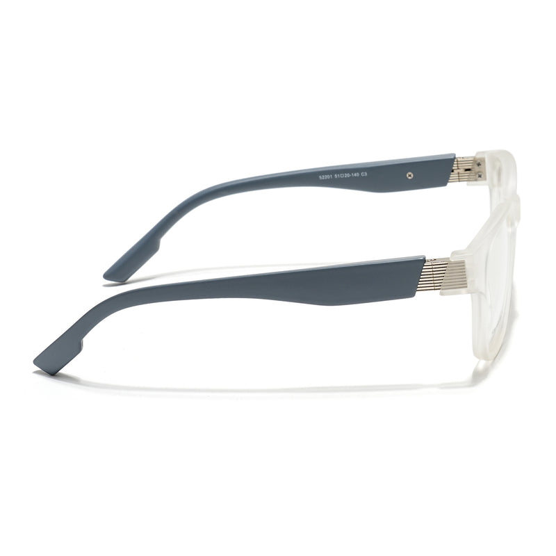 Voyage Matt Transparent Wayfarer Eyeglasses for Men & Women (52201FMG7689)