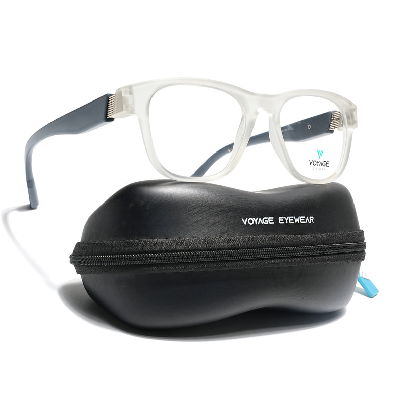Voyage Matt Transparent Wayfarer Eyeglasses for Men & Women (52201FMG7689)