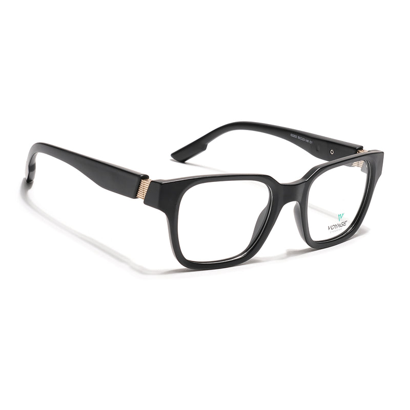 Voyage Black Wayfarer Eyeglasses for Men & Women (52202FMG7690)