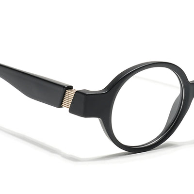 Voyage Black Round Eyeglasses for Men & Women (52203FMG7696)
