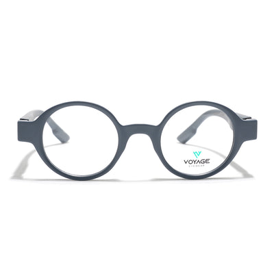 Voyage Grey Round Eyeglasses for Men & Women (52203FMG7697)