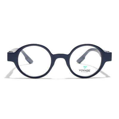Voyage Blue Round Eyeglasses for Men & Women (52203FMG7698)