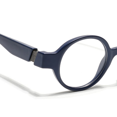 Voyage Blue Round Eyeglasses for Men & Women (52203FMG7698)