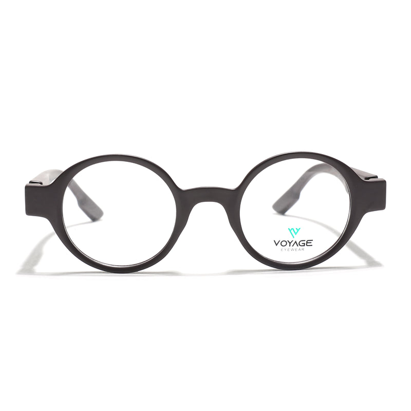 Voyage Brown Round Eyeglasses for Men & Women (52203FMG7699)