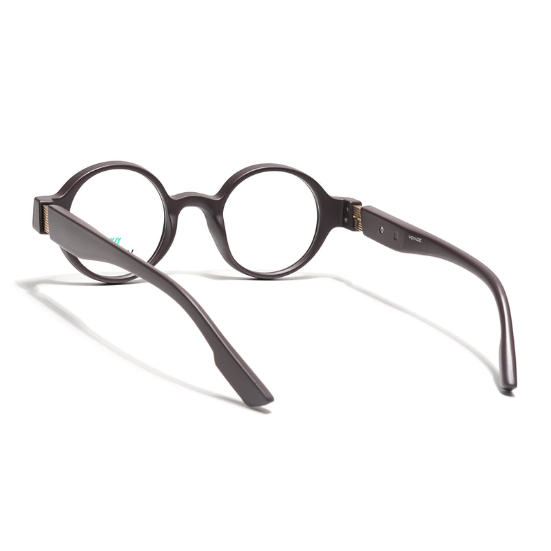 Voyage Brown Round Eyeglasses for Men & Women (52203FMG7699)