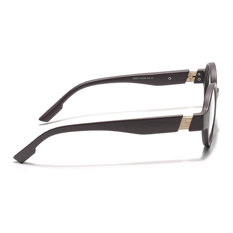 Voyage Brown Round Eyeglasses for Men & Women (52203FMG7699)