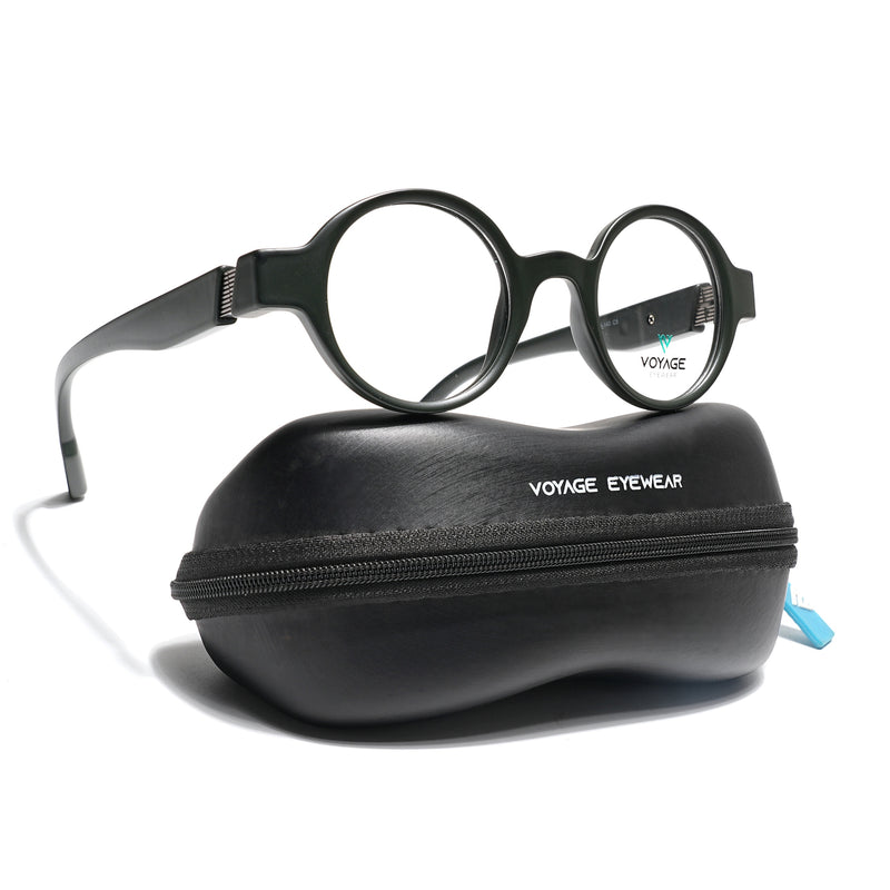 Voyage Green Round Eyeglasses for Men & Women (52203FMG7700)