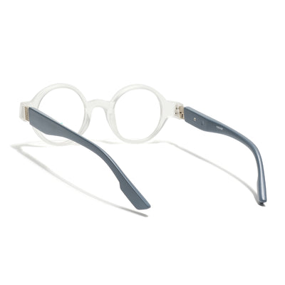 Voyage Matt Transparent Round Eyeglasses for Men & Women (52203FMG7701)