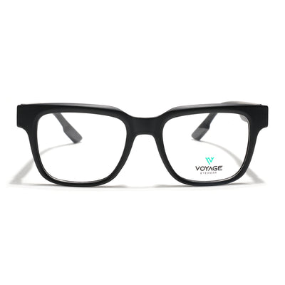 Voyage Black Wayfarer Eyeglasses for Men & Women (52204FMG7702)