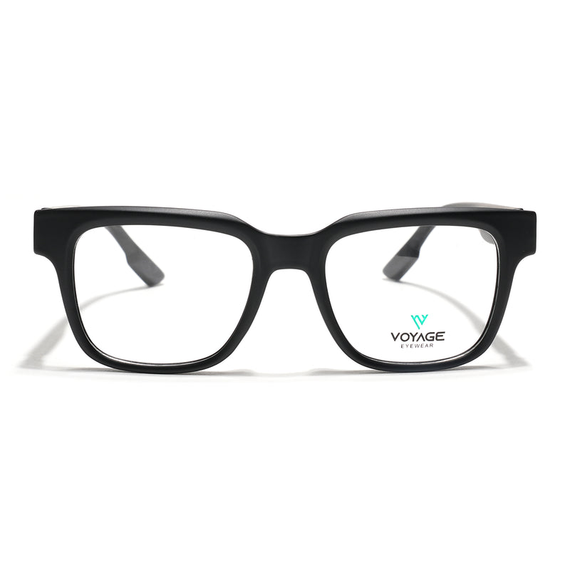 Voyage Black Wayfarer Eyeglasses for Men & Women (52204FMG7702)