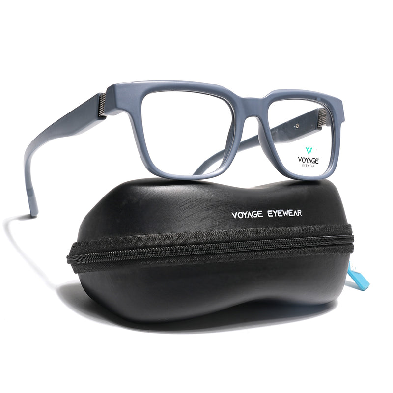 Voyage Grey Wayfarer Eyeglasses for Men & Women (52204FMG7703)