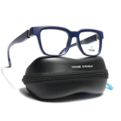 Voyage Blue Wayfarer Eyeglasses for Men & Women (52204FMG7704)
