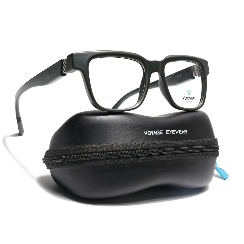Voyage Green Wayfarer Eyeglasses for Men & Women (52204FMG7706)