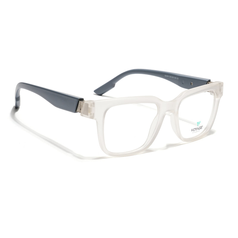 Voyage Matt Transparent Wayfarer Eyeglasses for Men & Women (52204FMG7707)