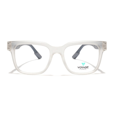 Voyage Matt Transparent Wayfarer Eyeglasses for Men & Women (52204FMG7707)