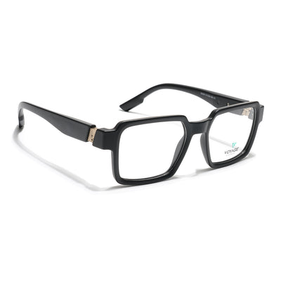 Voyage Black Square Eyeglasses for Men & Women (52205FMG7708)
