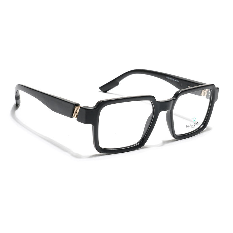 Voyage Black Square Eyeglasses for Men & Women (52205FMG7708)