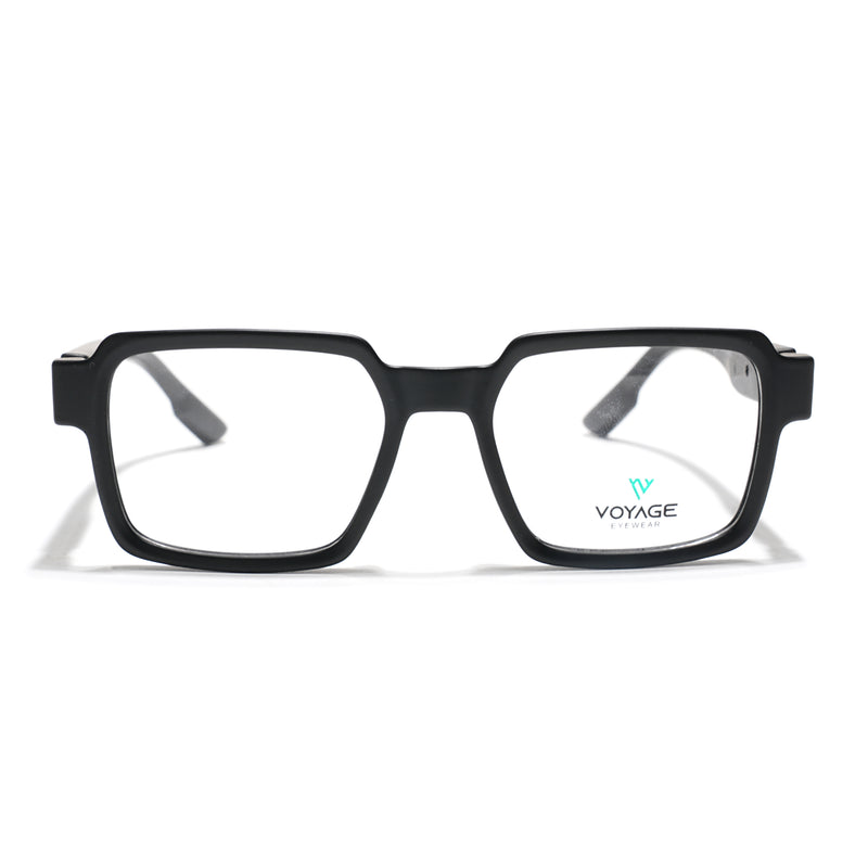 Voyage Black Square Eyeglasses for Men & Women (52205FMG7708)