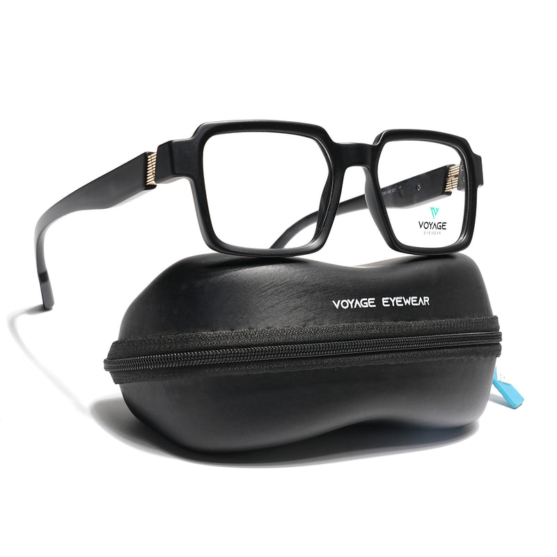 Voyage Black Square Eyeglasses for Men & Women (52205FMG7708)