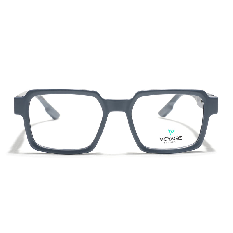 Voyage Grey Square Eyeglasses for Men & Women (52205FMG7709)