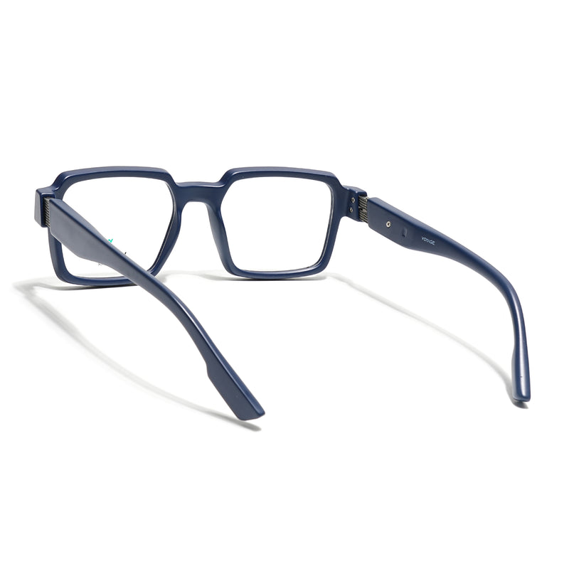 Voyage Blue Square Eyeglasses for Men & Women (52205FMG7710)