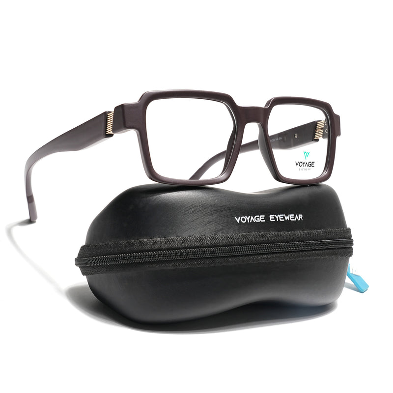 Voyage Brown Square Eyeglasses for Men & Women (52205FMG7711)