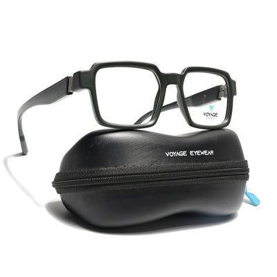 Voyage Green Square Eyeglasses for Men & Women (52205FMG7712)