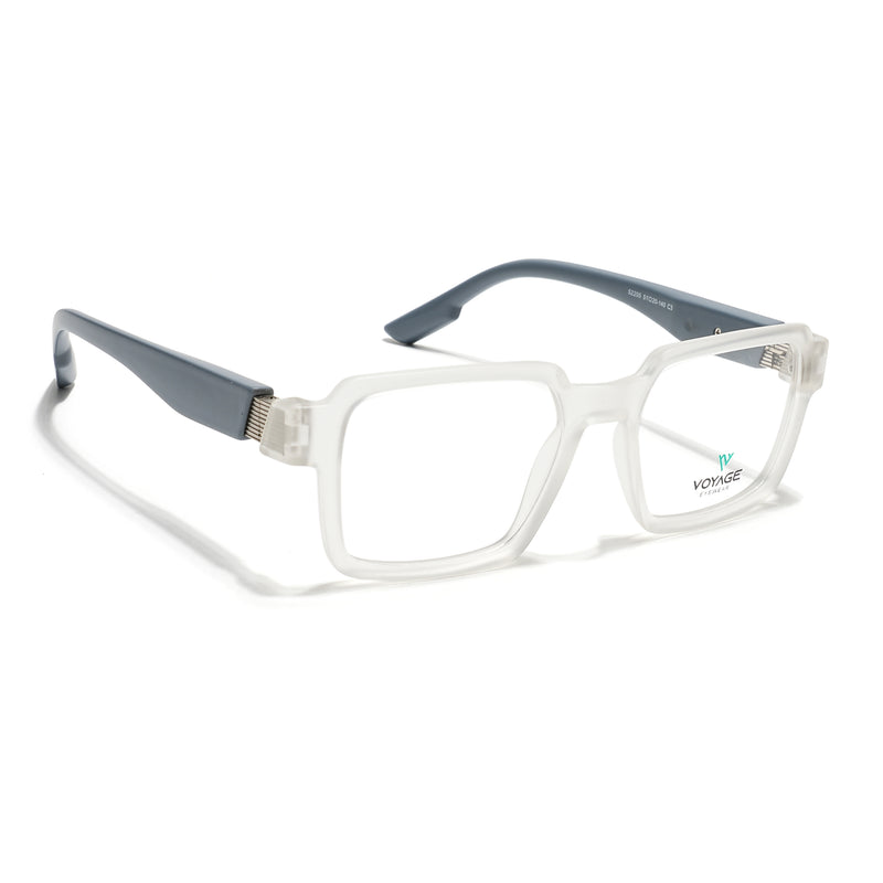 Voyage Matt Transparent Square Eyeglasses for Men & Women (52205FMG7713)