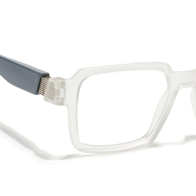 Voyage Matt Transparent Square Eyeglasses for Men & Women (52205FMG7713)