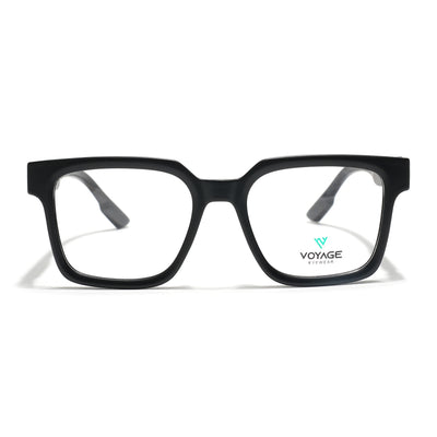 Voyage Black Wayfarer Eyeglasses for Men & Women (52206FMG7714)