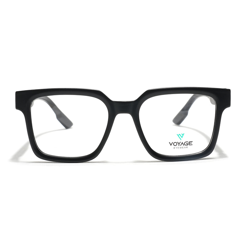 Voyage Black Wayfarer Eyeglasses for Men & Women (52206FMG7714)