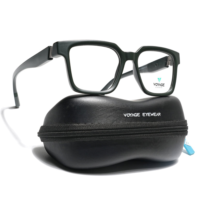 Voyage Green Wayfarer Eyeglasses for Men & Women (52206FMG7718)