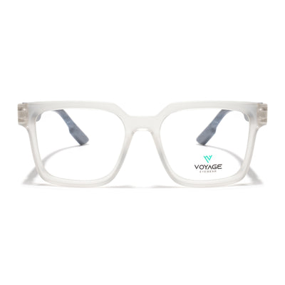 Voyage Matt Transparent Wayfarer Eyeglasses for Men & Women (52206FMG7719)