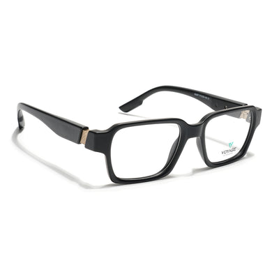 Voyage Black Rectangle Eyeglasses for Men & Women (52207FMG7720)