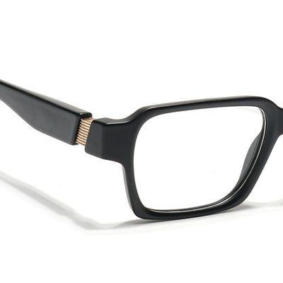 Voyage Black Rectangle Eyeglasses for Men & Women (52207FMG7720)