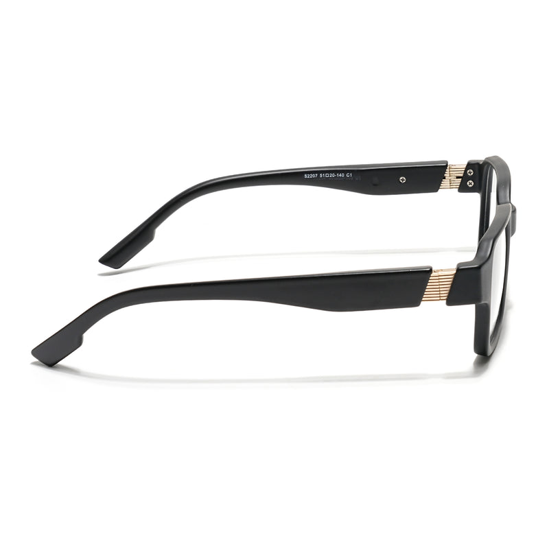 Voyage Black Rectangle Eyeglasses for Men & Women (52207FMG7720)