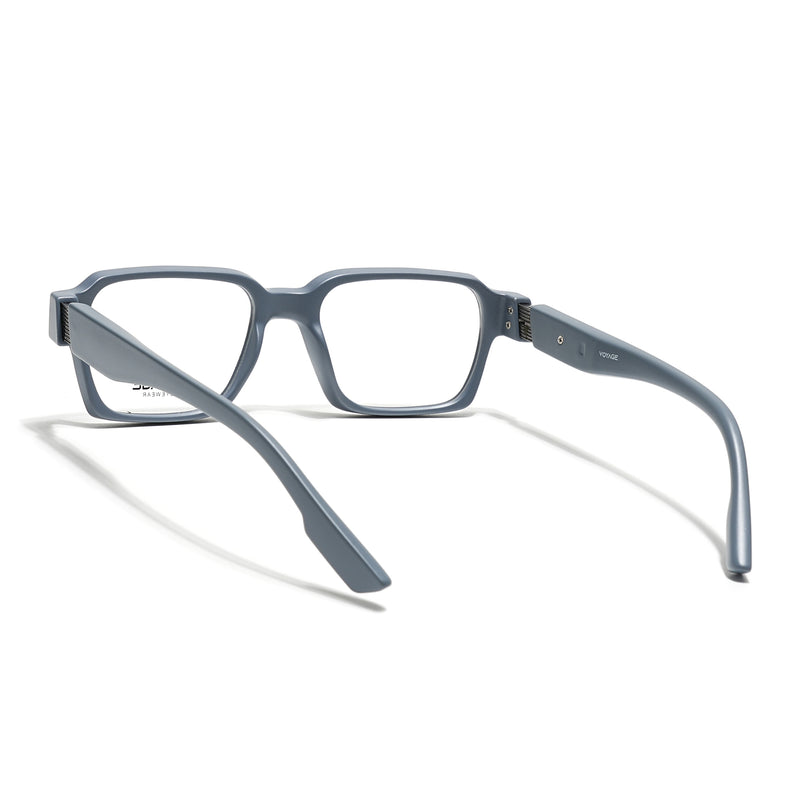 Voyage Grey Rectangle Eyeglasses for Men & Women (52207FMG7721)