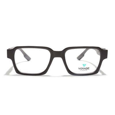 Voyage Brown Rectangle Eyeglasses for Men & Women (52207FMG7723)